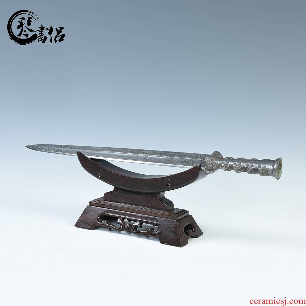 Pianology picking ebony wood carving handicraft ruyi solid wood frame tool rest knife sword carriage tool slide base