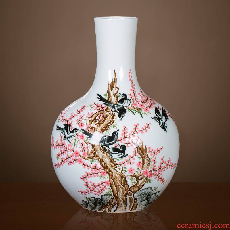 Jingdezhen ceramic hand - made vases, flower arranging beaming new living room TV cabinet decoration of Chinese style household furnishing articles