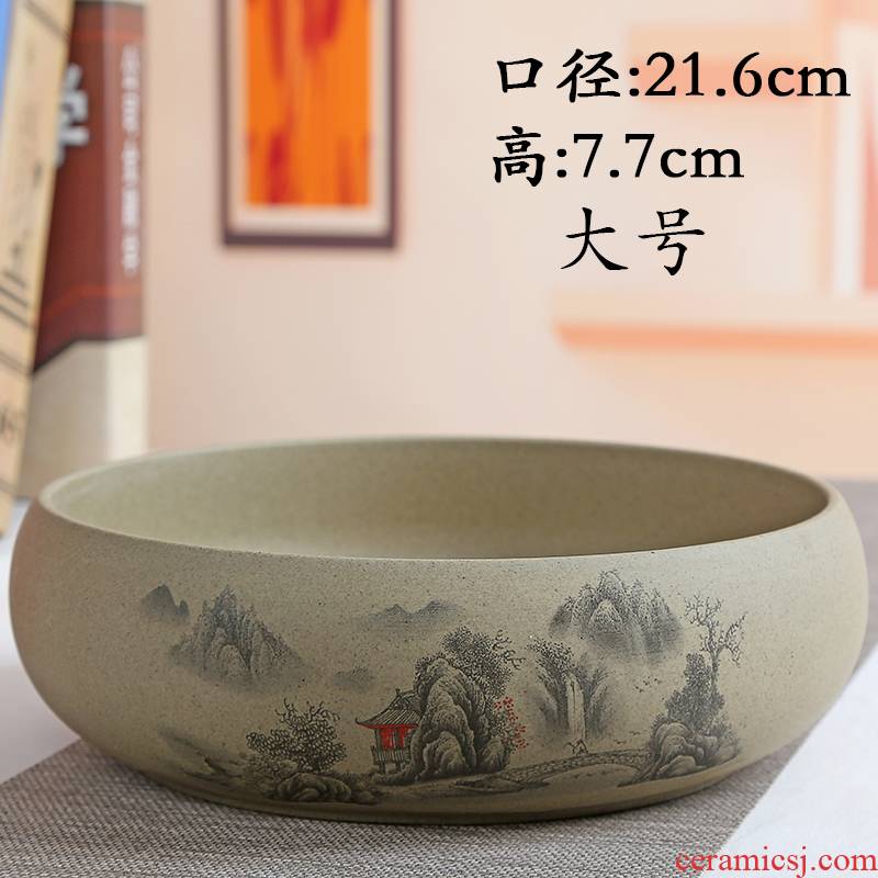 TaoXin language refers to grass cooper water raise no hole ceramic flower pot lucky bamboo bowl lotus hydroponic coarse pottery, fleshy tuba basin