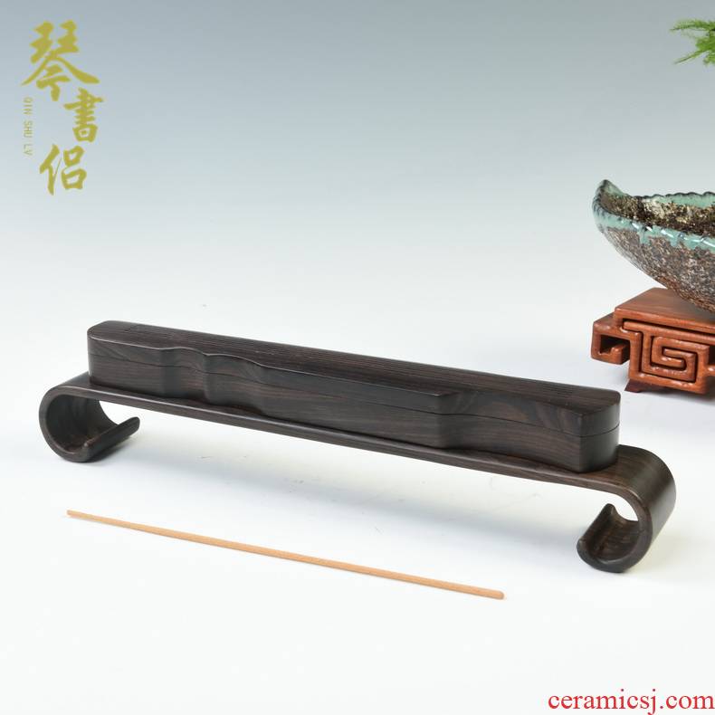 Purple light tan fu xi guqin incense incense buner with base box of ebony wood lie censer joss stick box of ta