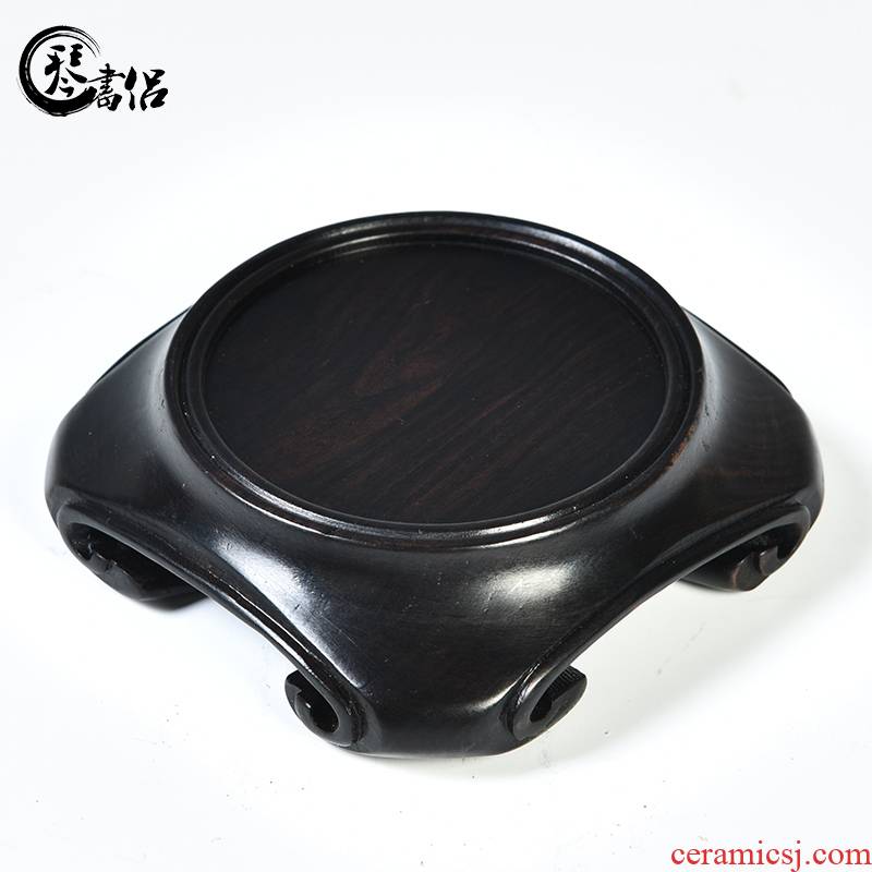 Black TanZiGuang rosewood base potted vase base solid wood antique wooden antique base stone base