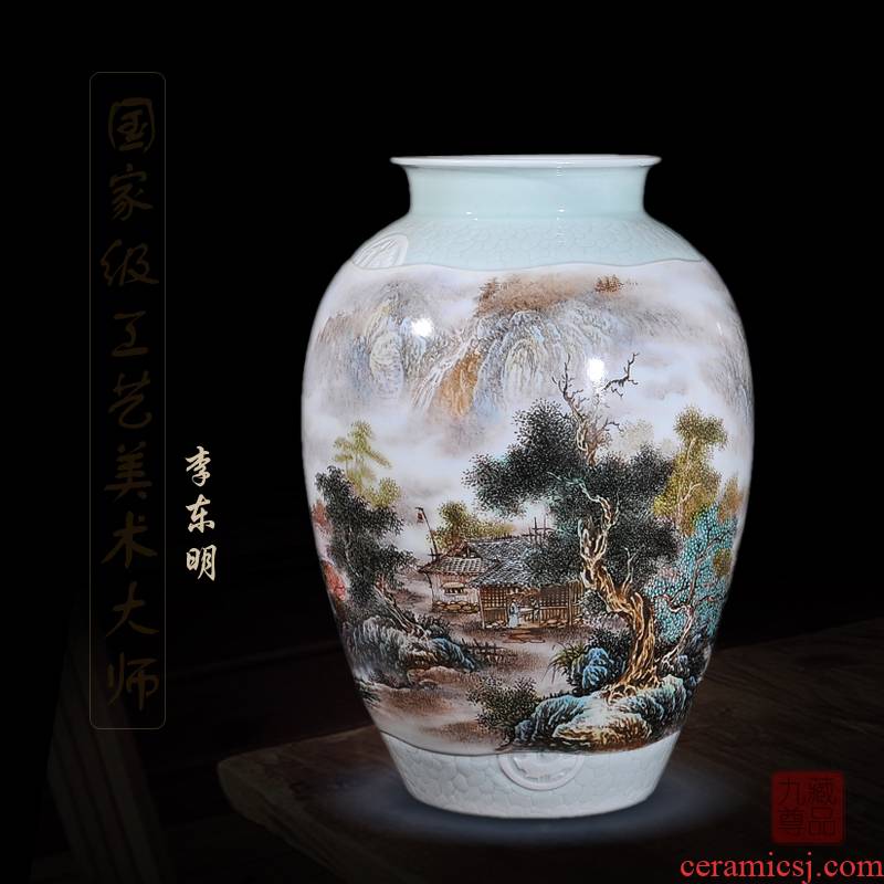 Jingdezhen ceramics dong - Ming li hand - made enamel vase khe sanh cloud home sitting room handicraft furnishing articles