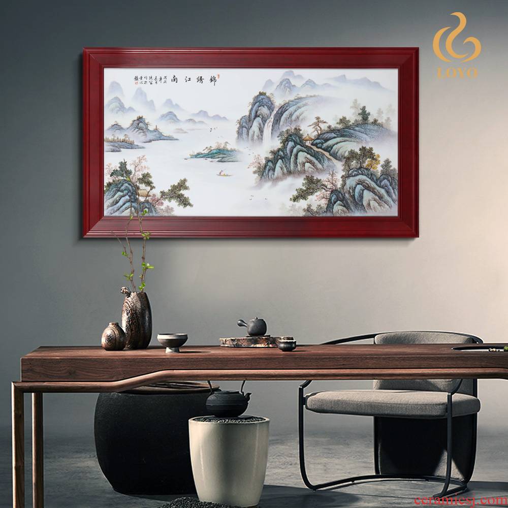 Jingdezhen ceramics porcelain plate painting the living room of Chinese style household adornment bedroom porch corridor corridor wall hang a picture