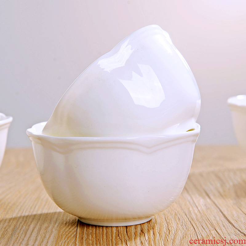 New ipads China jingdezhen white lotus bowl bowl big rainbow such as bowl mercifully rainbow such use ceramic bowl of rice, rice tableware list