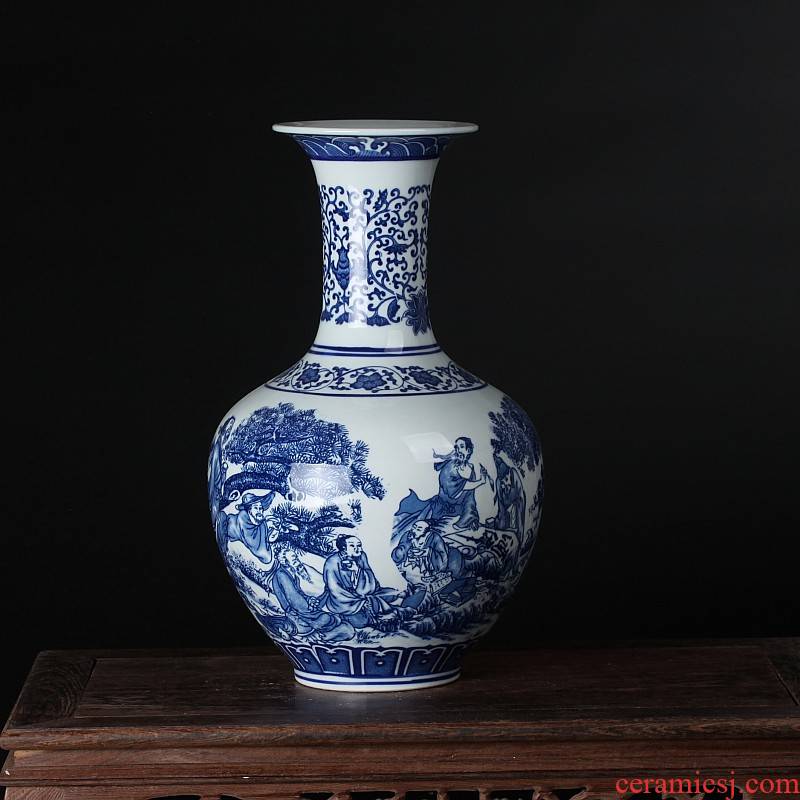 Jingdezhen ceramics antique flower Chinese blue and white porcelain vase furnishing articles contracted household sitting room adornment