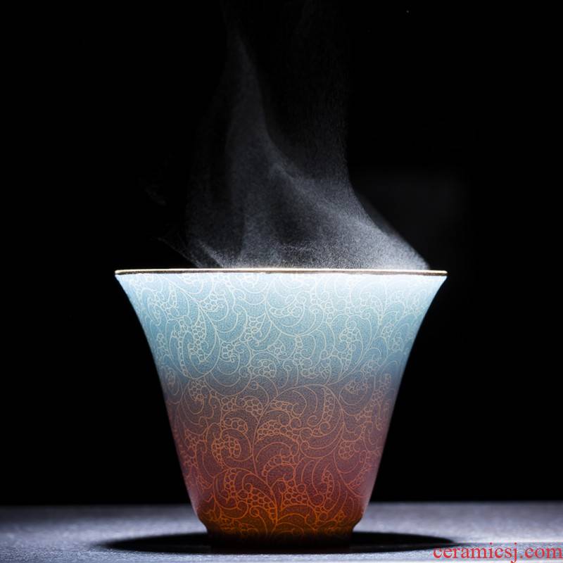 Jingdezhen ceramic bowl tea admiralty cup powder enamel paint pick flowers single sample tea cup master cup kung fu tea cups