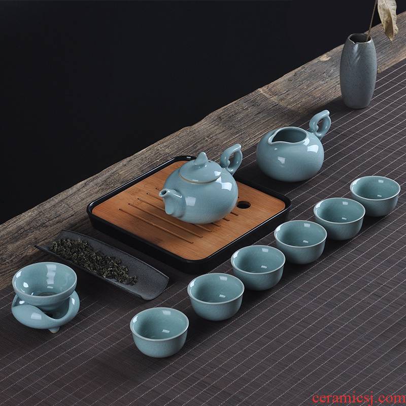 Hon art ceramic contracted to open the slice your up kung fu tea tea tea cup household gift box set a complete set of the teapot