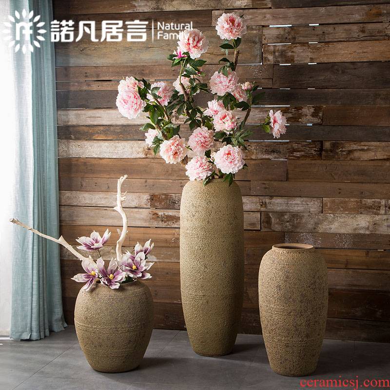 Jingdezhen ceramic coarse pottery dated flower implement mercifully glaze craft flower decoration to the hotel villa floor vase