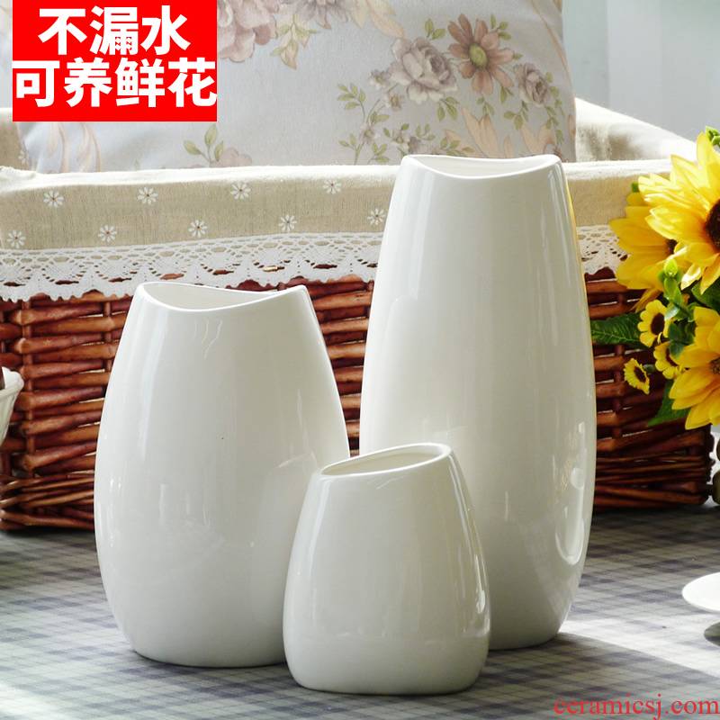 Jingdezhen ceramic I and contracted white floret bottle Nordic dried flowers flower arrangement table sitting room adornment is placed