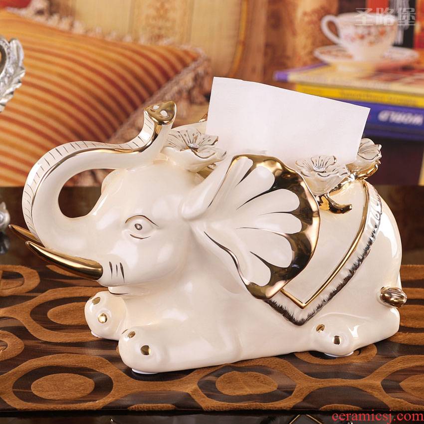 European ceramic tissue box home sitting room adornment elephant carton furnishing articles household act the role ofing is tasted a wedding gift