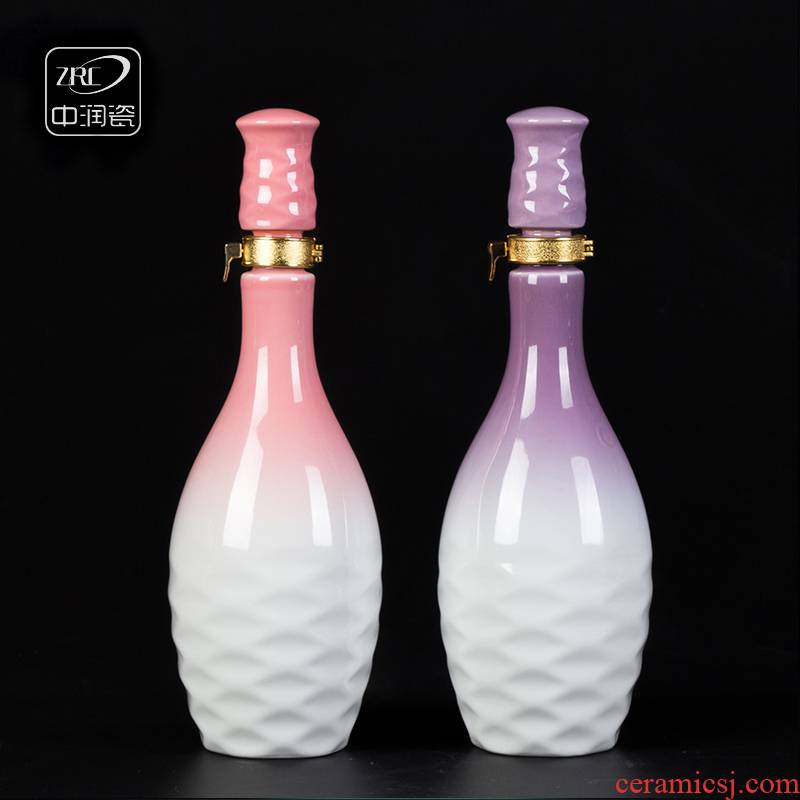Jingdezhen ceramic creative empty bottles household archaize sealing liquor hip flask jars 1 catty a small gift