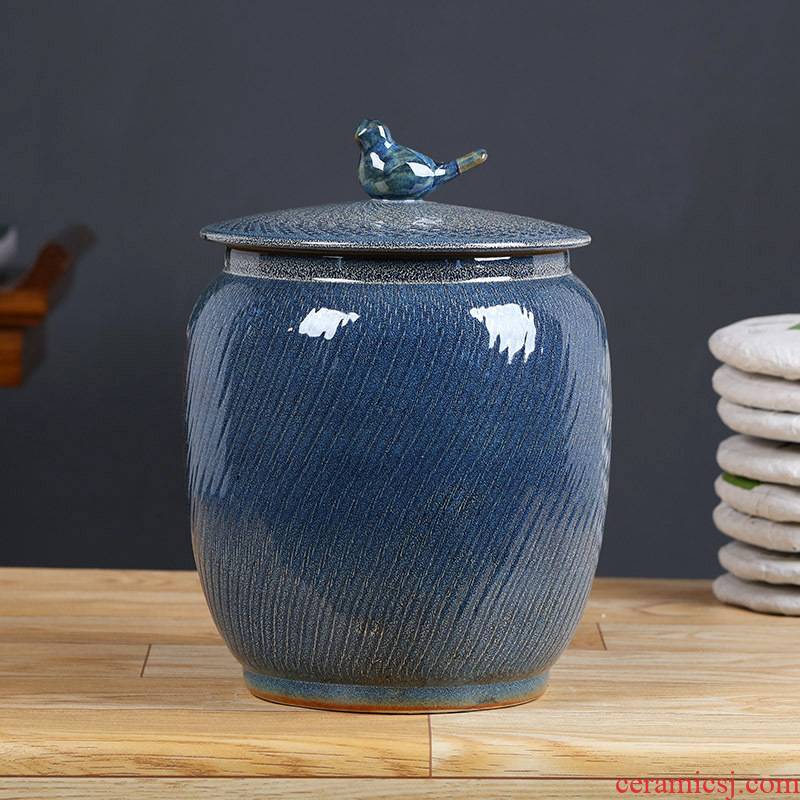 Jingdezhen ceramic tea set high temperature color glaze green tea tieguanyin loose tea caddy fixings 2-3 kg store receives tea urn