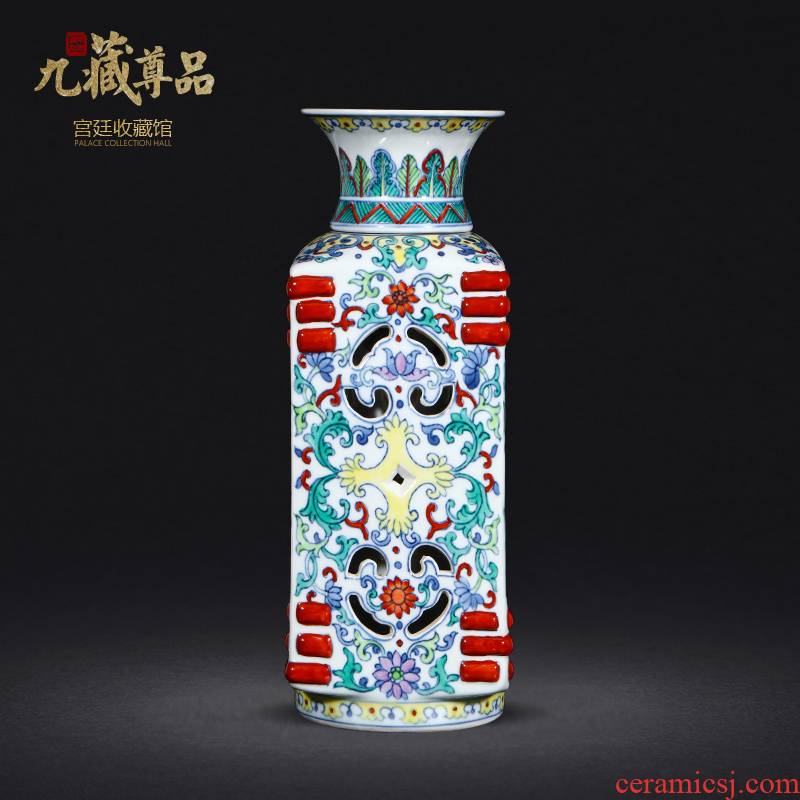Jingdezhen porcelain vases, antique hand - made porcelain dou turn color heart bottles of home sitting room collect adornment furnishing articles