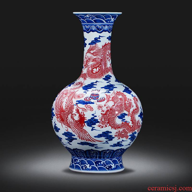 Imitation the qing qianlong youligong design of blue and white porcelain of jingdezhen ceramics vase Angle of sitting room adornment what Chinese style furnishing articles