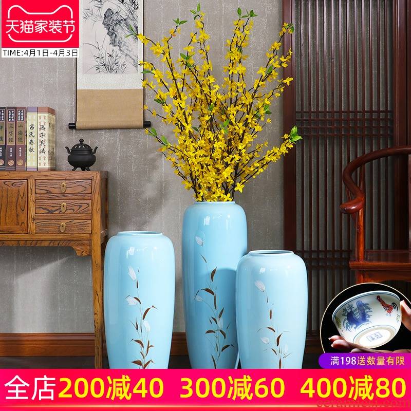 Ground ceramic vase large porcelain vases creative modern Chinese style living room home TV ark adornment furnishing articles