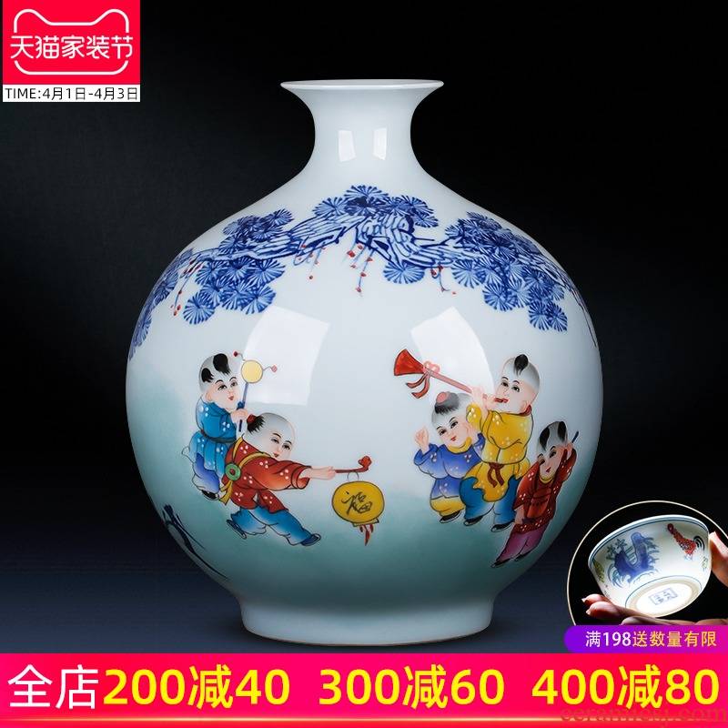 Jingdezhen ceramics manual hand - made vases, flower arranging Chinese blue and white porcelain in the sitting room porch TV ark, act the role ofing is tasted furnishing articles