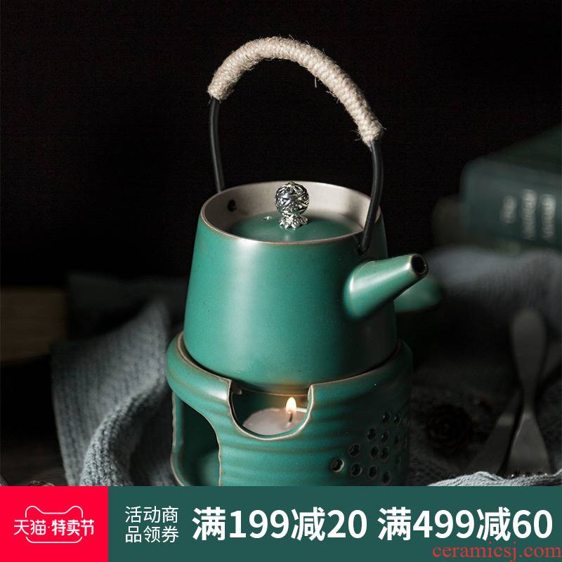 Tea set suit trend turquoise rough ceramic Tea cup teapot office contracted household warm Tea kungfu Tea set