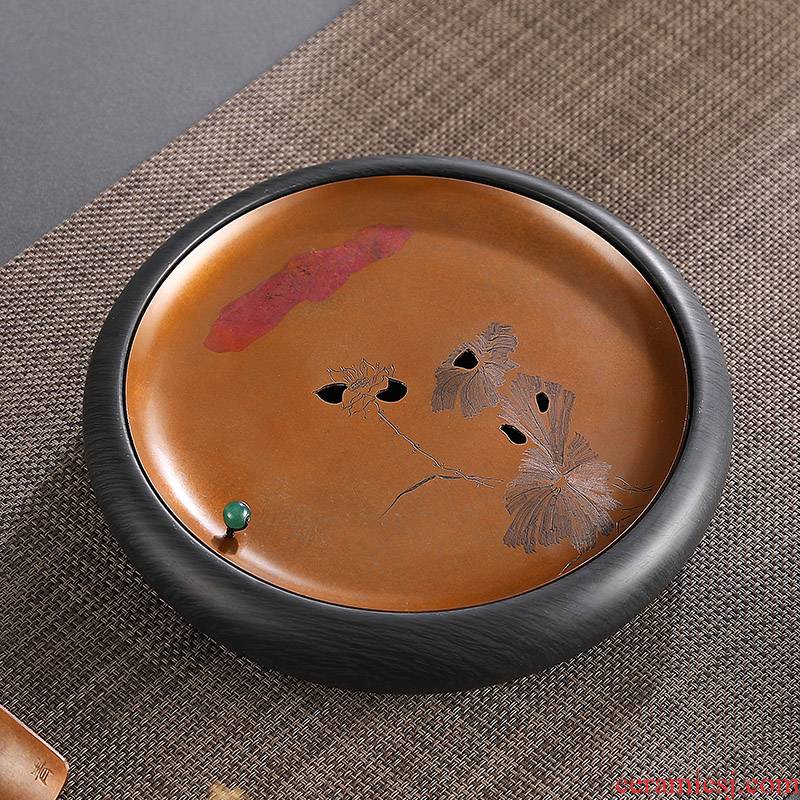 The cloud YunChun copper pot of tea tray bearing dry water tea table plate she inkstand copper metal tea ceramic tea set