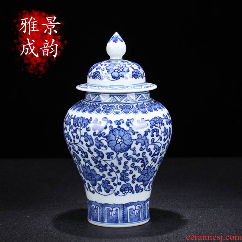 Jingdezhen ceramic general pot of blue and white porcelain vase place to live in the sitting room porch porcelain gifts