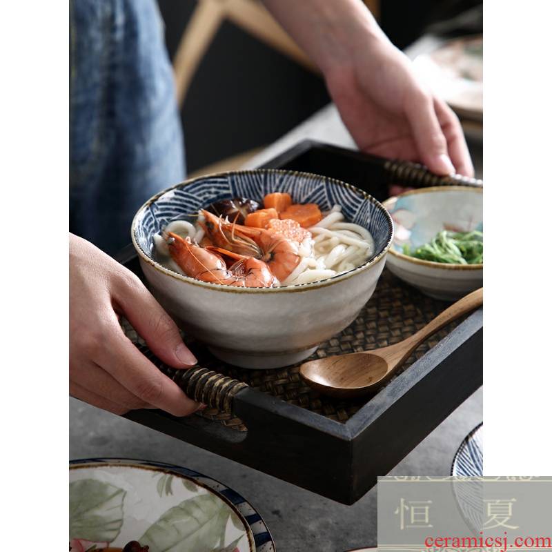 Japanese and ceramic home to eat noodles bowl of salad bowl bowl move hand - made hotel tableware for ltd. use