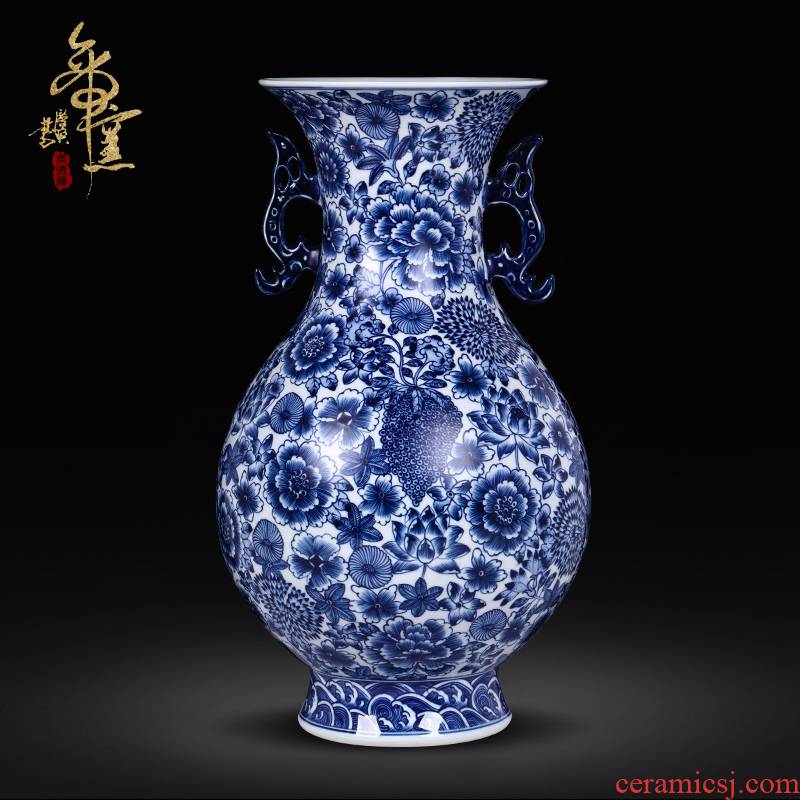 Antique hand - made porcelain of jingdezhen ceramics have the m letters flowers sitting room adornment of Chinese style household furnishing articles