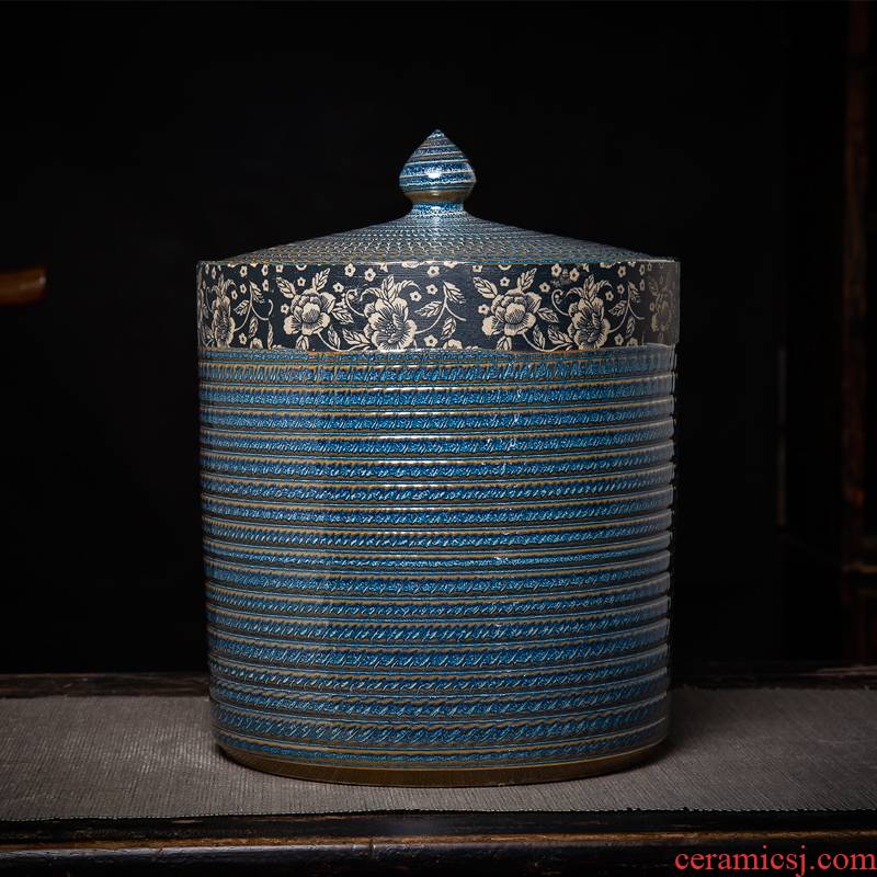 Jingdezhen ceramic tea pot seal the receive storage tank spiral caddy fixings household show caddy fixings