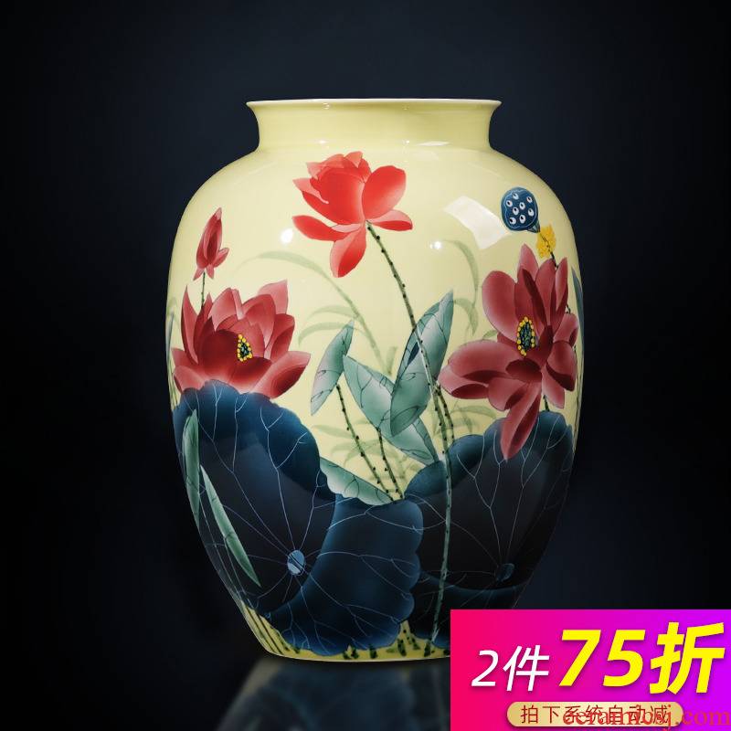 Jingdezhen ceramics hand - made lotus expressions using vase furnishing articles sitting room flower arranging rich ancient frame of Chinese style household ornaments