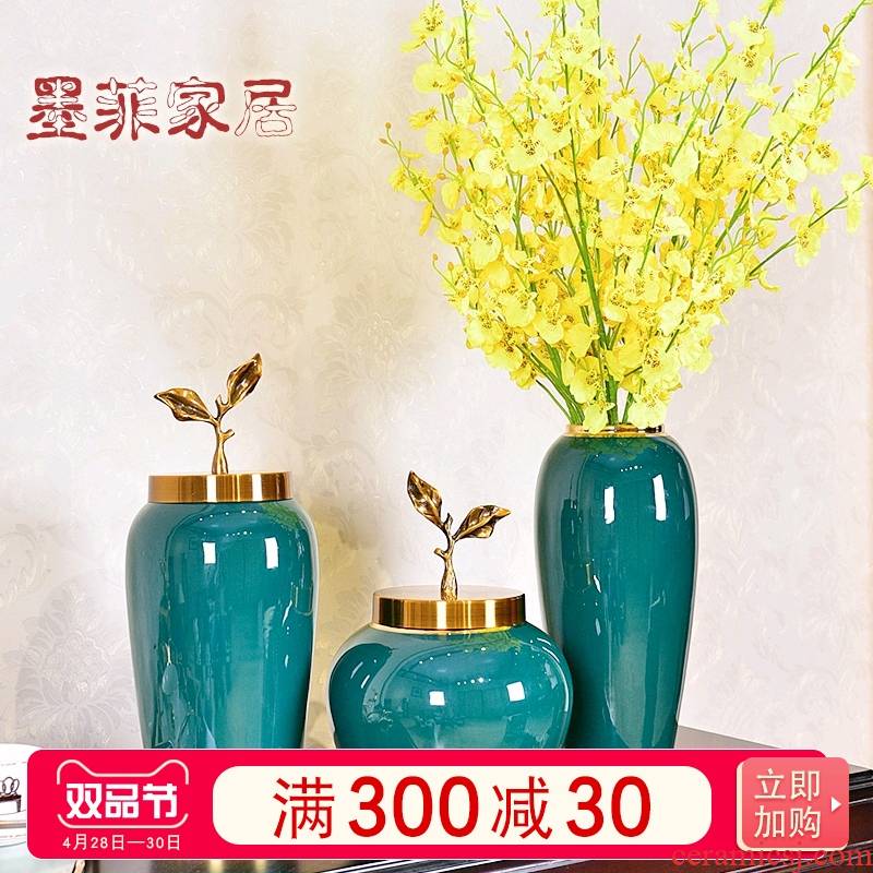 Modern light vase key-2 luxury furnishing articles of jingdezhen ceramic sitting room porch home decoration decoration high - end American TV ark