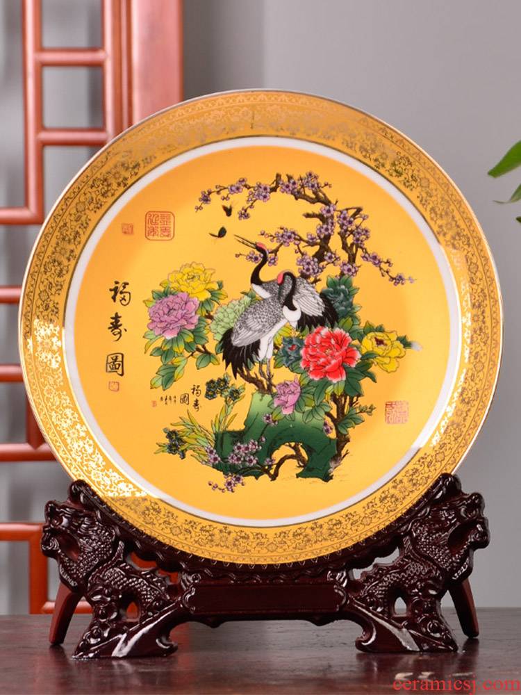 St25 jingdezhen ceramics decoration plate hanging dish see live TV ark, wine sitting room desktop furnishing articles