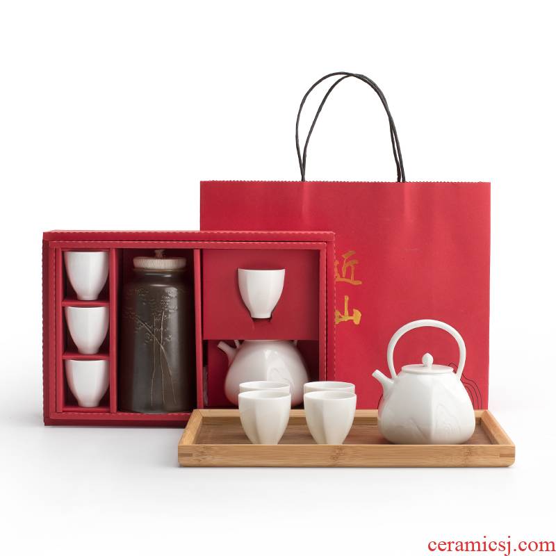 Mr Nan shan near mountain girder pot of tea set ceramic contracted household teapot kung fu gift set tea service