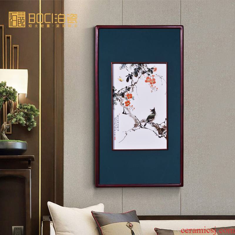 Jingdezhen ceramic all hand - made if you cherish soaring aspirations porcelain plate painting of modern home sitting room adornment mural vertical version hangs a picture