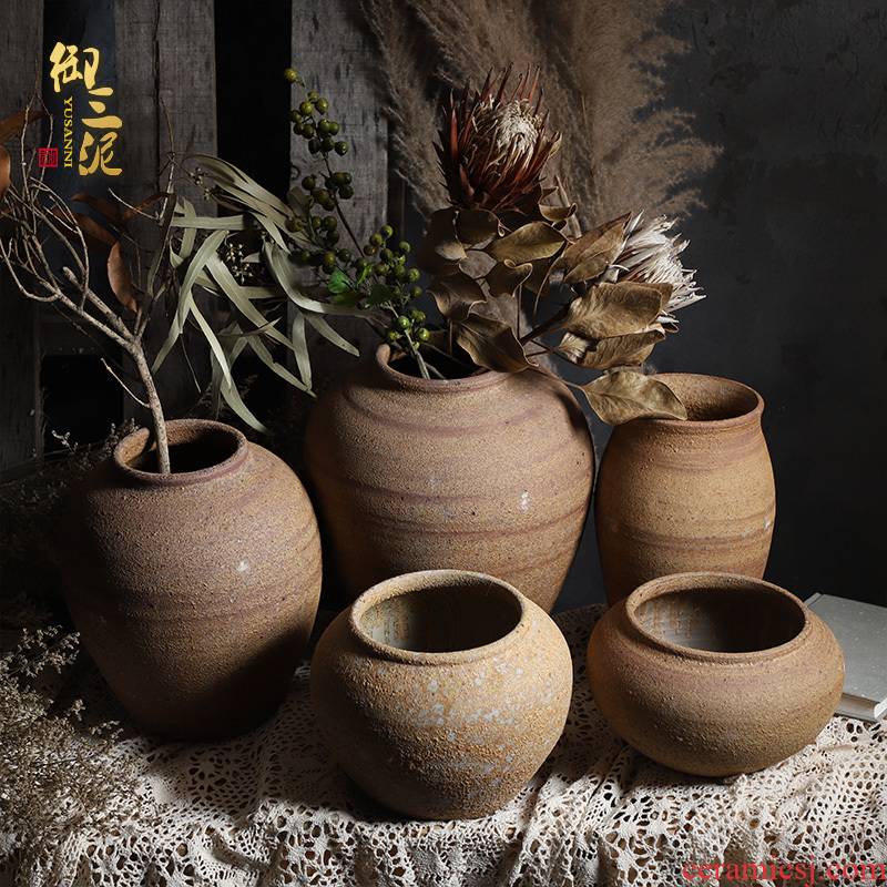 Jingdezhen checking ceramic coarse TaoHua machine dry flower arranging flowers furnishing articles zen tea room vases, ceramic flower pot POTS