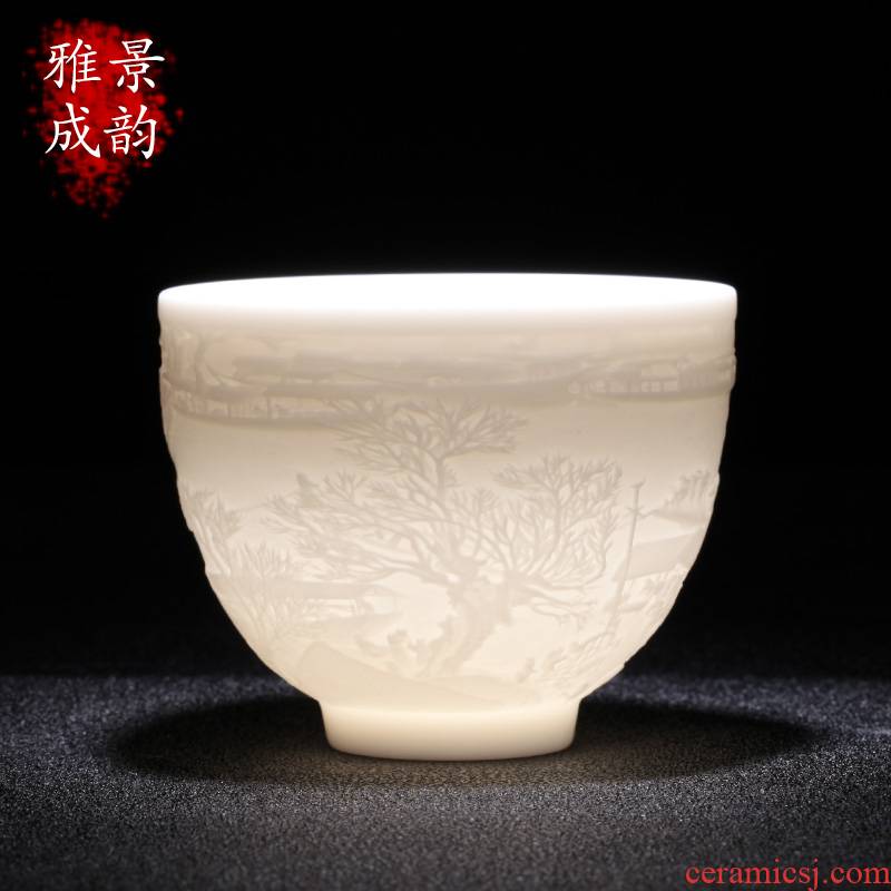 Jingdezhen ceramic manual its master kung fu tea cup single cup tea sample tea cup teahouse tea cup