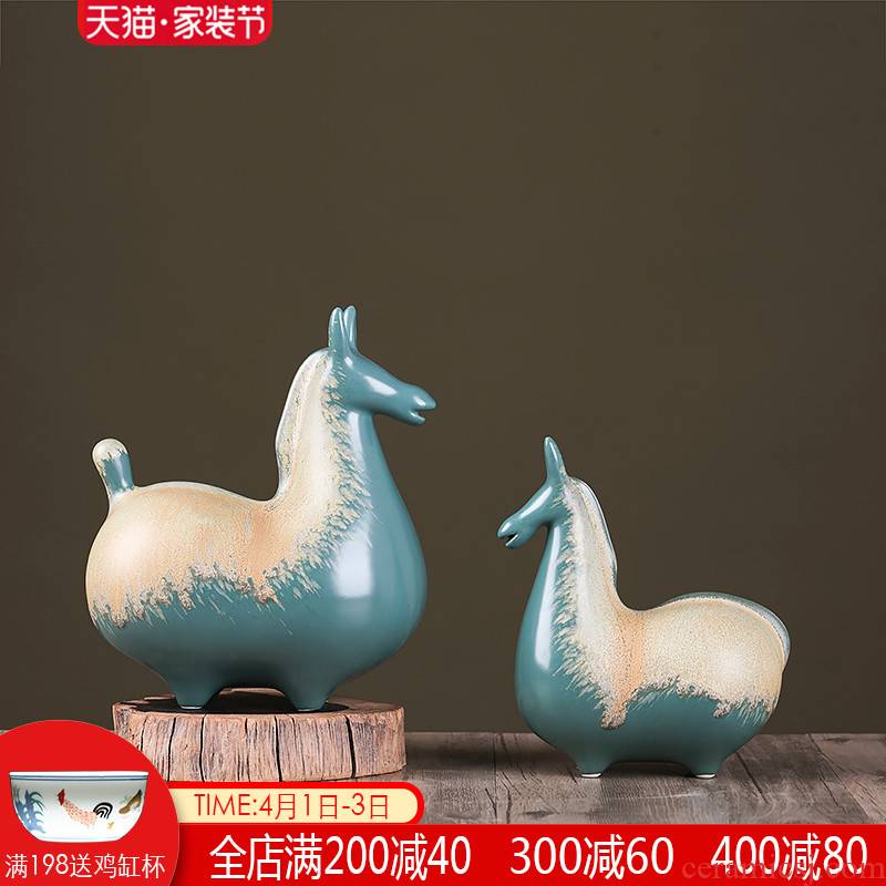 New Chinese style pony arts and crafts porcelain horse furnishing articles household act the role ofing is tasted study ancient frame sitting room porch ark, soft outfit