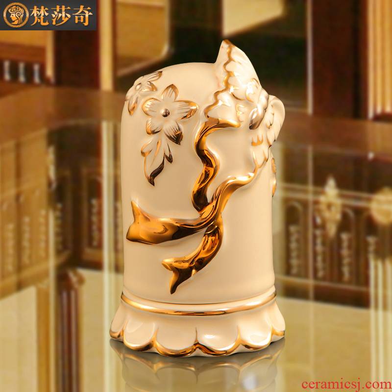 Vatican Sally 's ceramic toothpick box of European key-2 luxury home sitting room toothpicks extinguishers creative decorations table hotel furnishing articles