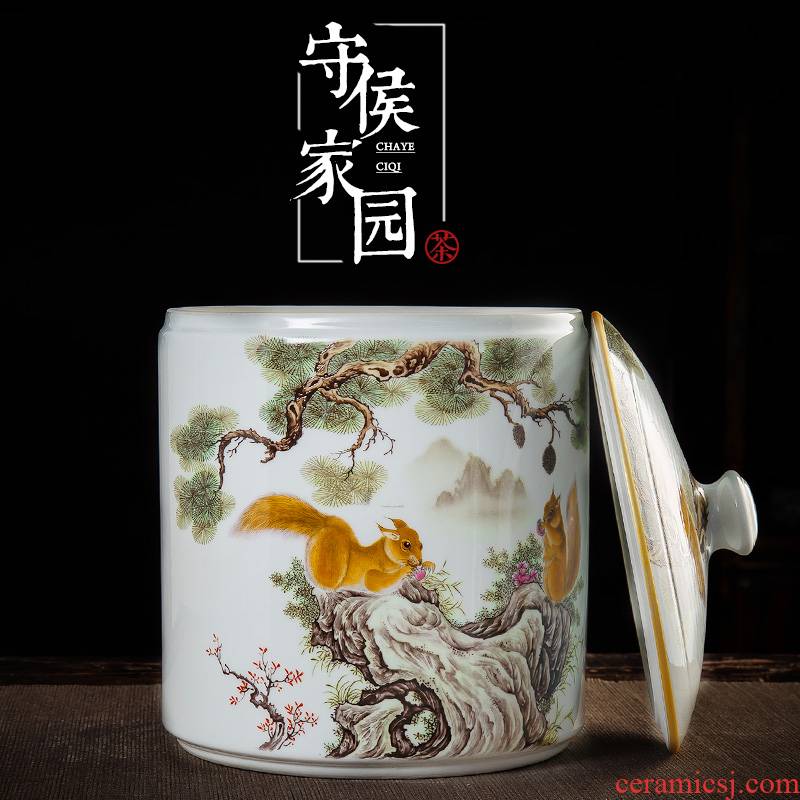 Jingdezhen tea pot seal tea cake big yards of household ceramics storage tank puer tea cake storage tanks