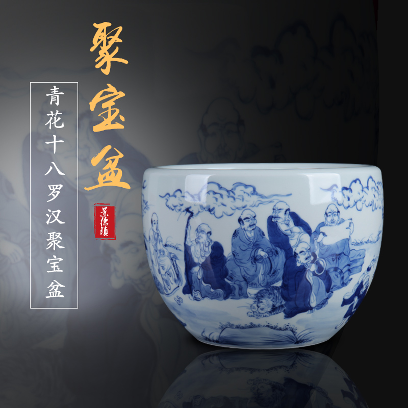 Ocean 's new Chinese blue and white porcelain of jingdezhen ceramics cornucopia furnishing articles household porcelain gifts