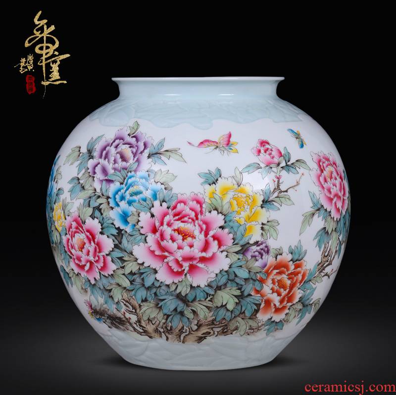 The Master of jingdezhen ceramic hand - made of high - grade famille rose porcelain furnishing articles blooming flowers antique vase decoration art
