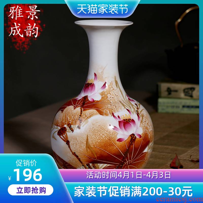 Jingdezhen ceramics hand - made vases, TV ark, furnishing articles furnishing articles flower arrangement sitting room household act the role ofing is tasted hydroponic flowers