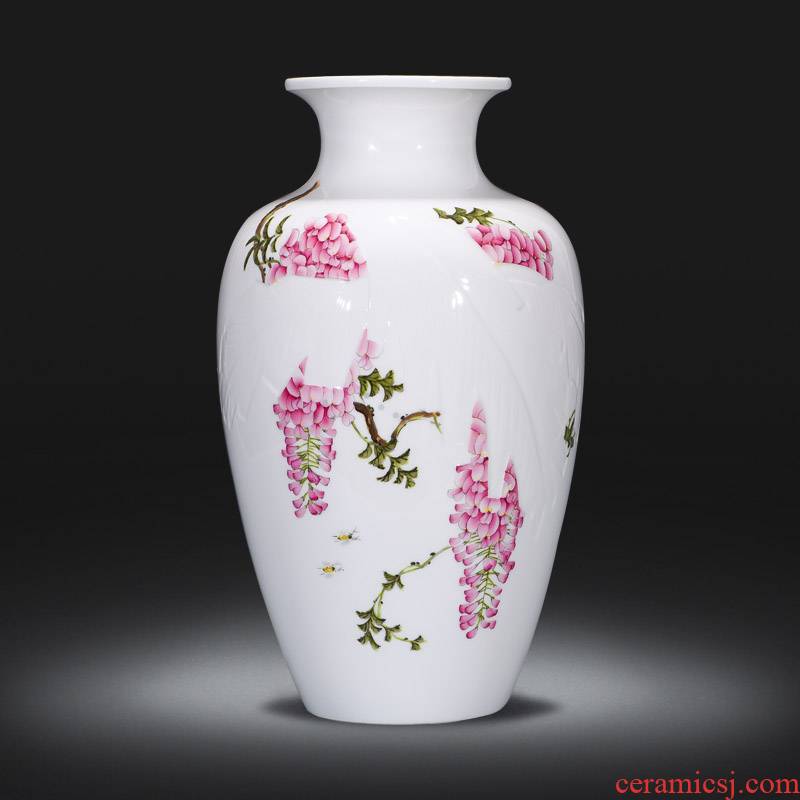 Jingdezhen ceramics by hand draw pastel thin foetus vase furnishing articles home sitting room TV ark adornment ornament