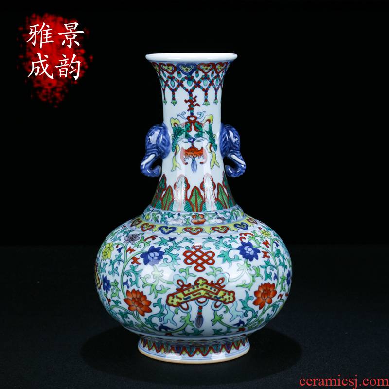 Jingdezhen ceramic bucket color double like the design of new Chinese style decorates place to live in the sitting room porch flower vase