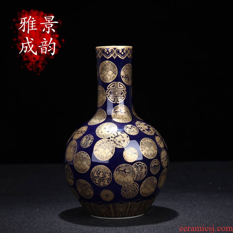 Jingdezhen ceramic see colour flower adornment is placed on the celestial sphere of new Chinese style household, sitting room porch porcelain arts and crafts