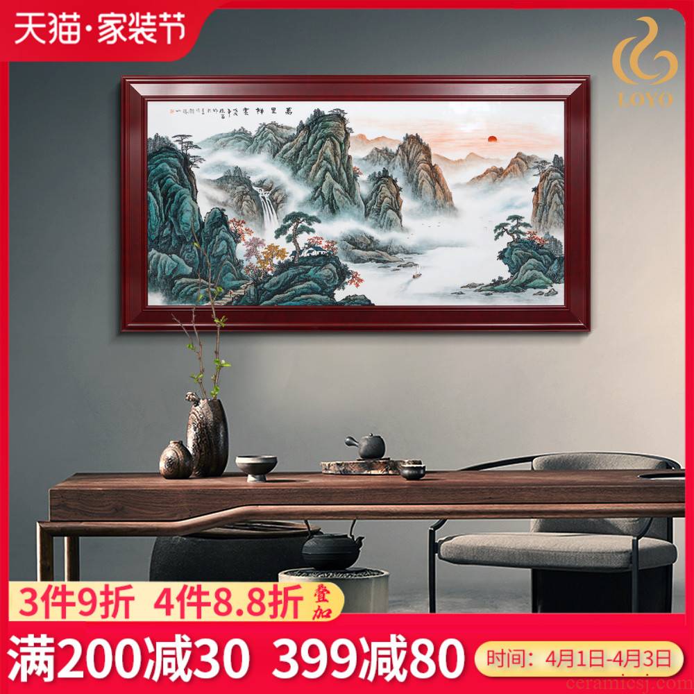 Jingdezhen porcelain plate painting the living room sofa background wall mural decoration restaurant famous hand - made scenery hang a picture