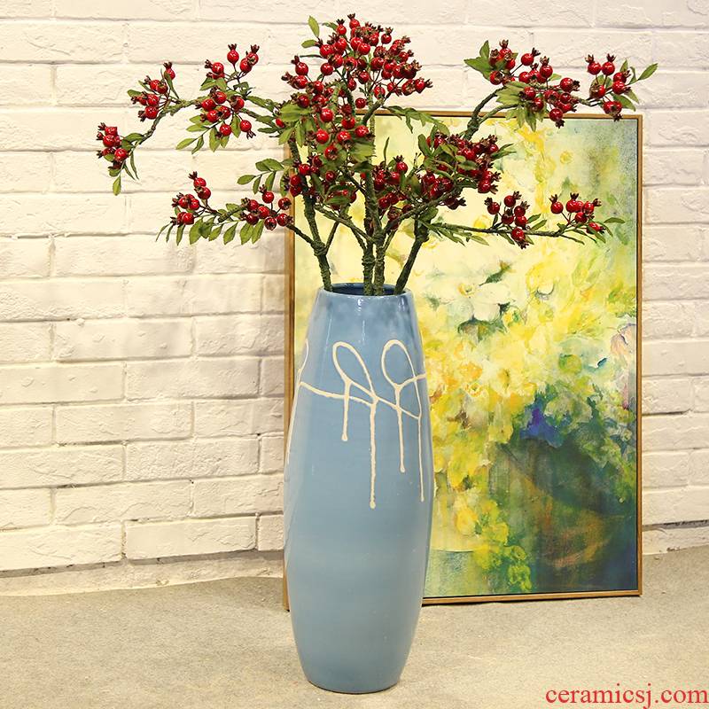 Flowers, rich fruit simulation Flowers decorative floral ground ceramic vase continental restoring ancient ways is the living room floor suits for