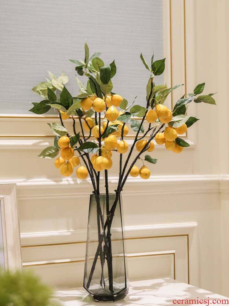 The Simulation of false citric bouquet creative living room TV cabinet ceramic flower vase table decoration decoration pieces