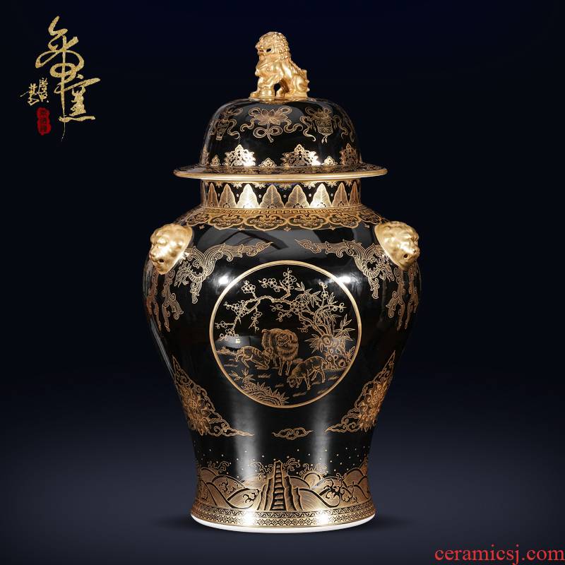 Jack the qing qianlong emperor up porcelain palace sharply glaze auspicious large statute of high - grade sitting room study ceramic furnishings