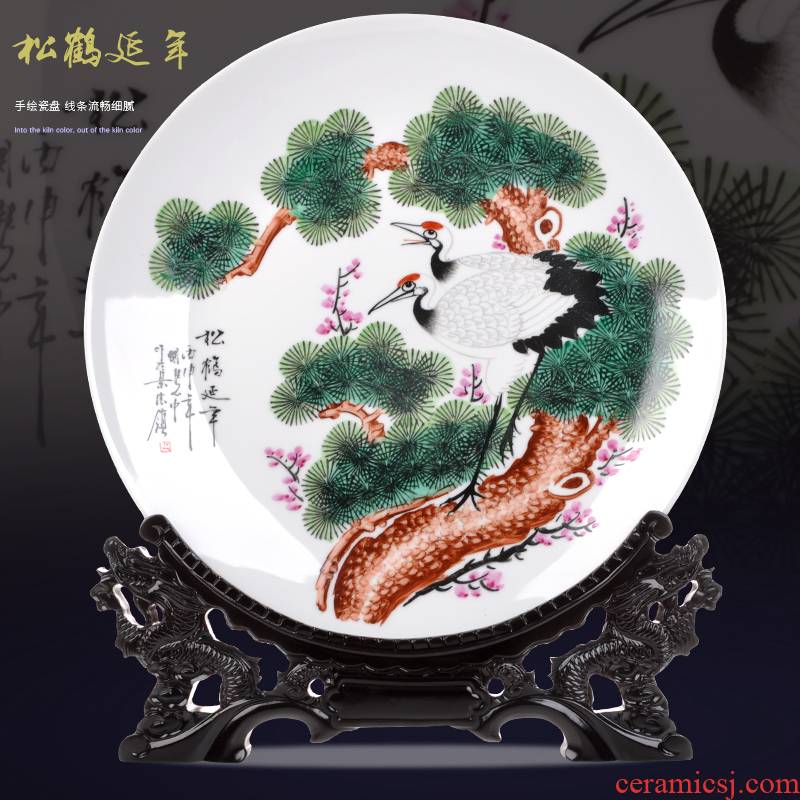 Decoration of jingdezhen ceramics hang dish hand new Chinese style classical Decoration plate of the sitting room porch handicraft furnishing articles