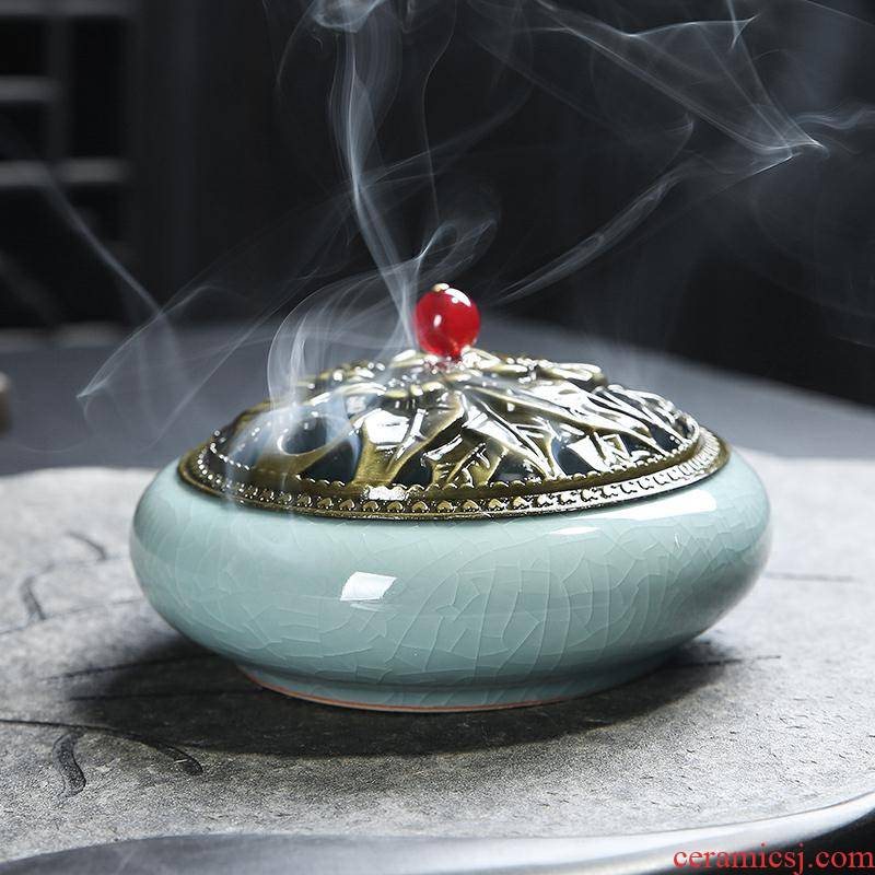 Household indoor large creative ceramic incense coil sandalwood mosquito - repellent incense box there are flooding mosquito - repellent incense furnishing articles mosquito incense'm burning joss stick