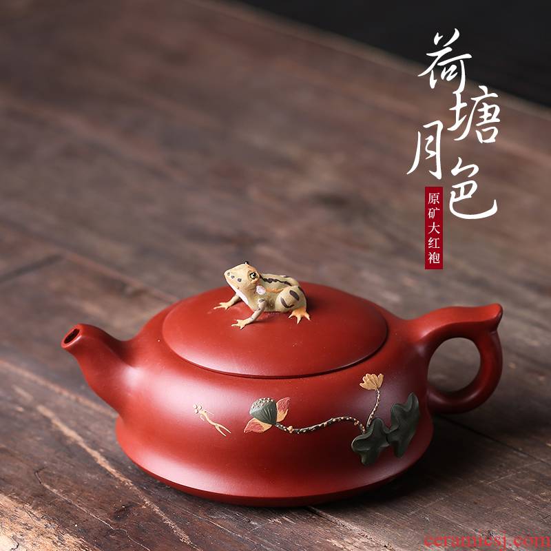 Leopard lam, yixing masters are it pure hand - made ball hole, xi shi tea pot size capacity of the single tea set