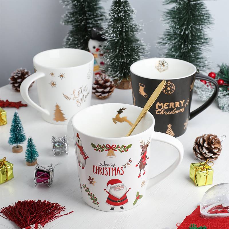 Tinyhome Christmas ceramic cup creative move picking cups of milk for breakfast keller cup coffee cup
